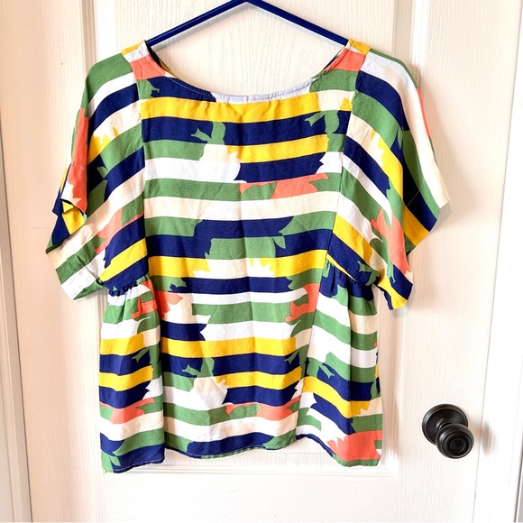 ANTHROPOLOGIE MAEVE Mila Colorful Abstract Striped Blouse—SZ. Small - Picture 14 of 14